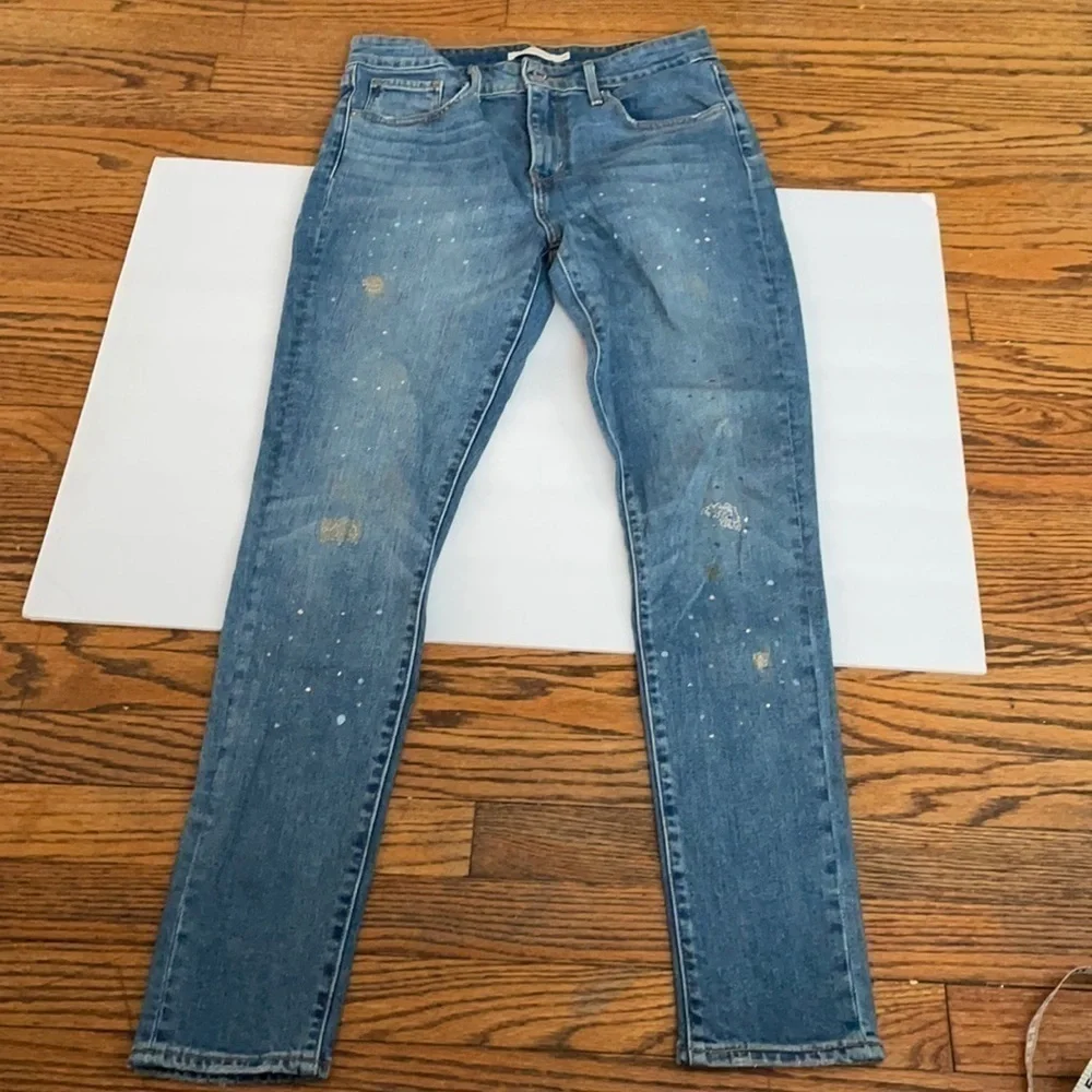 Levi's 721 high waisted skinny jeans distressed size 29 - Picture 3 of 8